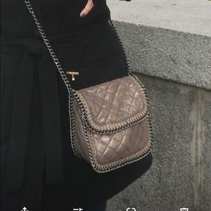 Metallic silver leather bag cross body